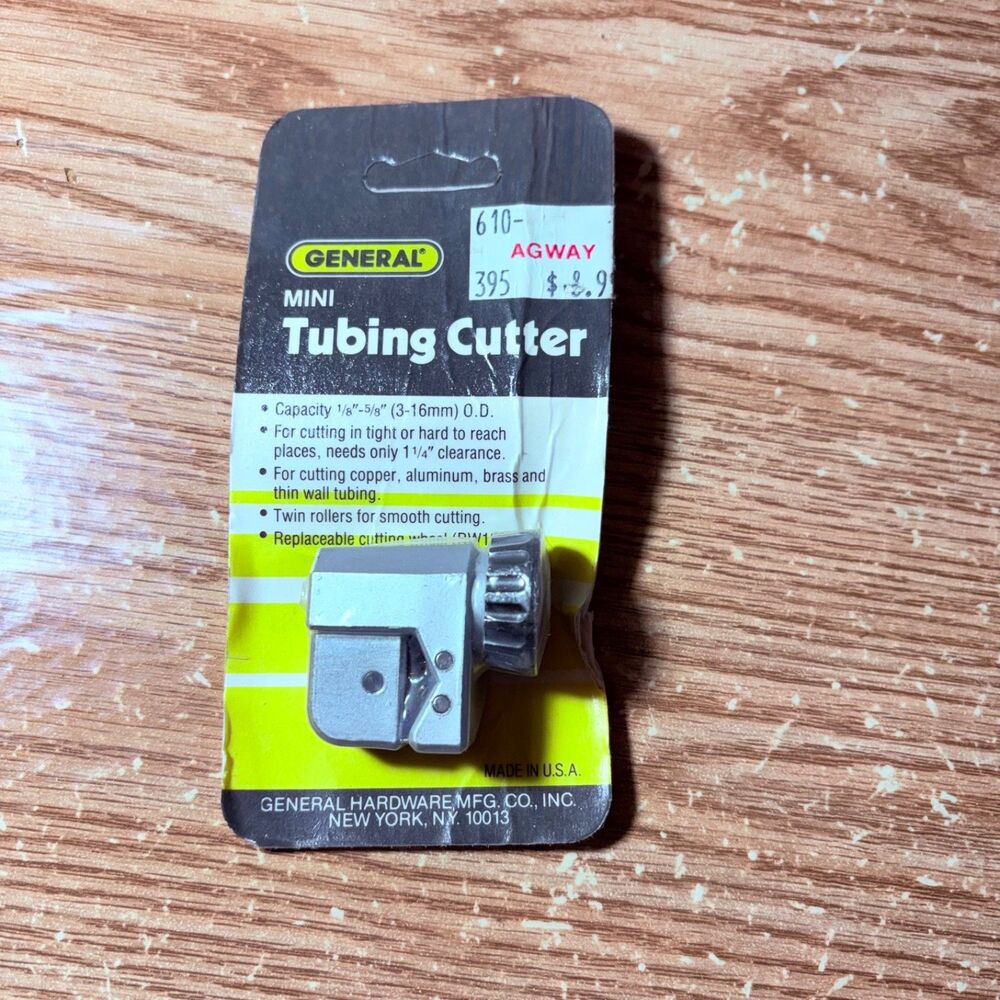 Qty 1 New General Tools 123-R Mini Tubing Cutter Pipe Cutter 1/8 - 5/8 Usa Made